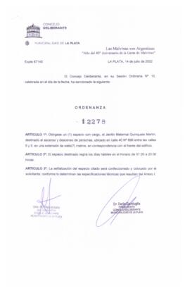 Ordenanza nº 12278 de 2022