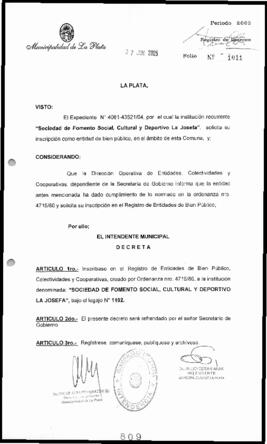 Decreto n° 809 de 2005, Alak, Julio Cesar