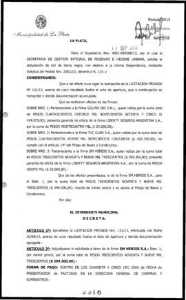 Decreto n° 2316 de 2013, Bruera, Oscar Pablo