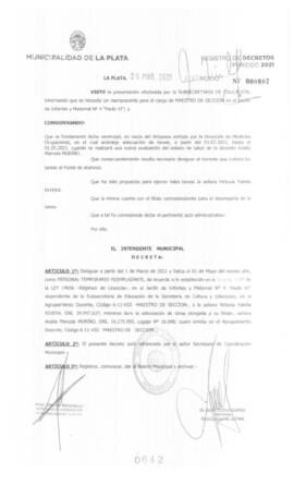 Decreto nº 642 de 2021, GARRO, Julio cesar