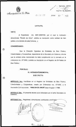 Decreto n° 40 de 2005, Alak, Julio Cesar