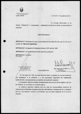 Ordenanza n° 10890 de 2012