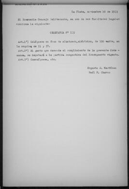 Ordenanza n° 115 de 1933
