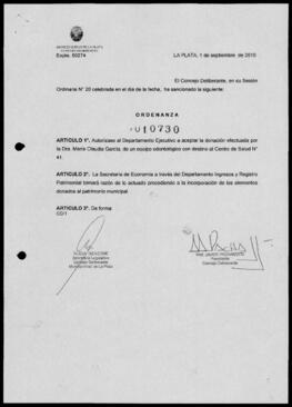 Ordenanza n° 10730 de 2010