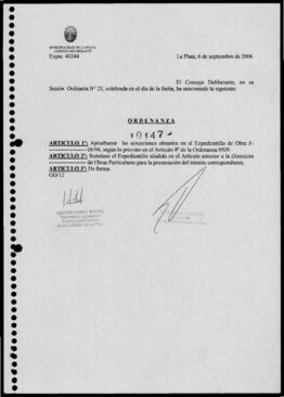 Ordenanza nº 10147 de 2006