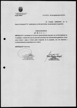 Ordenanza n° 11169 de 2014