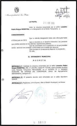 Decreto n° 1612 de 2013, Bruera, Oscar Pablo