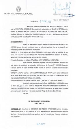 Decreto nº 387 de 2023, GARRO, Julio cesar