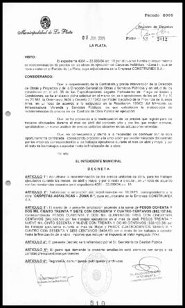 Decreto n° 810 de 2005, Alak, Julio Cesar