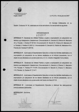 Ordenanza n° 10297 de 2007