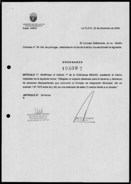 Ordenanza n° 10239 de 2006