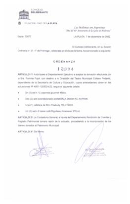 Ordenanza nº 12374 de 2022