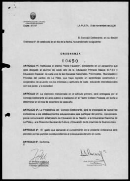 Ordenanza n° 10450 de 2008