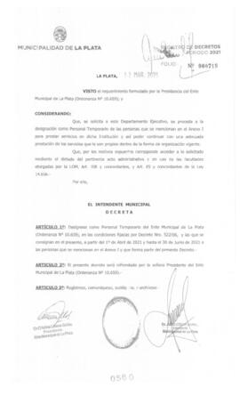 Decreto nº 560 de 2021, GARRO, Julio cesar