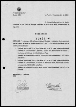 Ordenanza n° 10468 de 2008