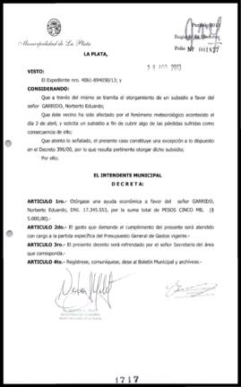 Decreto n° 1717 de 2013, Bruera, Oscar Pablo