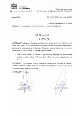 Ordenanza nº 12543 de 2023