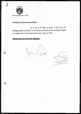 Decreto n° 12 de 2005, Alak, Julio Cesar