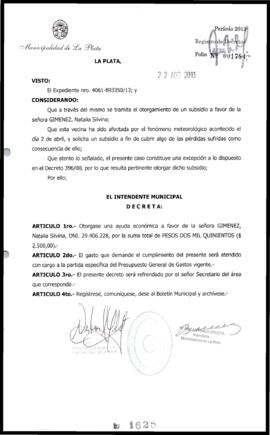 Decreto n° 1625 de 2013, Bruera, Oscar Pablo
