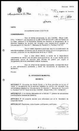 Decreto n° 798 de 2005, Alak, Julio Cesar