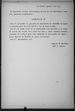 Ordenanza n° 79 de 1933