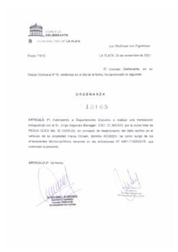 Ordenanza nº 12165 de 2021