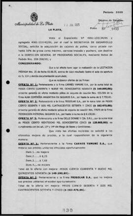 Decreto n° 830 de 2005, Alak, Julio Cesar