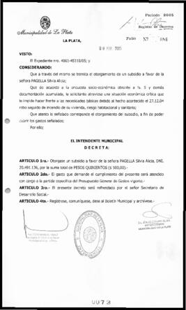 Decreto n° 72 de 2005, Alak, Julio Cesar