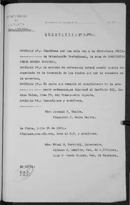 Ordenanza n° 1585 de 1949