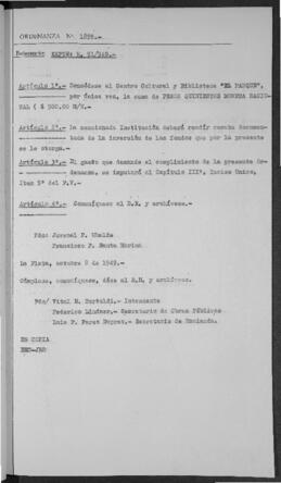 Ordenanza n° 1859 de 1949