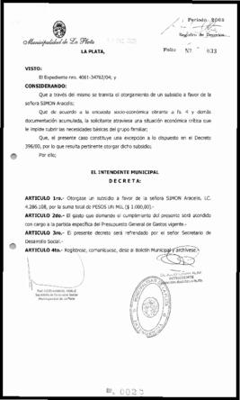 Decreto n° 28 de 2005, Alak, Julio Cesar