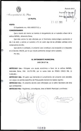 Decreto n° 1662 de 2013, Bruera, Oscar Pablo