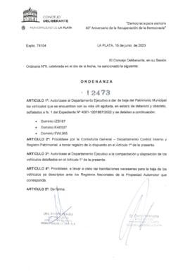 Ordenanza nº 12473 de 2023