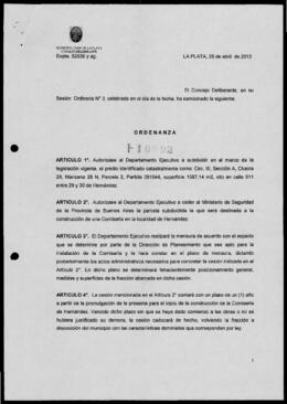 Ordenanza n° 10892 de 2012