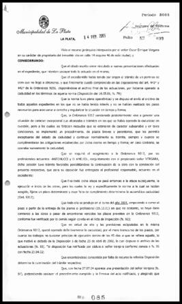 Decreto n° 85 de 2005, Alak, Julio Cesar