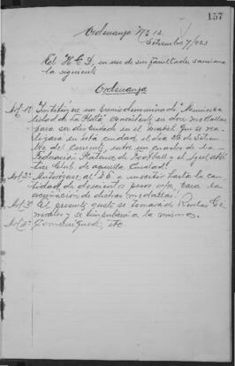 Ordenanza n° 0013 de 1923