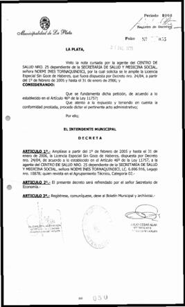 Decreto n° 50 de 2005, Alak, Julio Cesar