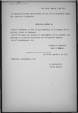 Ordenanza n° 84 de 1933