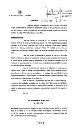 Decreto nº 461 de 2020, GARRO, Julio cesar