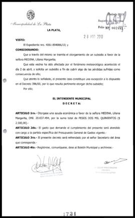 Decreto n° 1721 de 2013, Bruera, Oscar Pablo