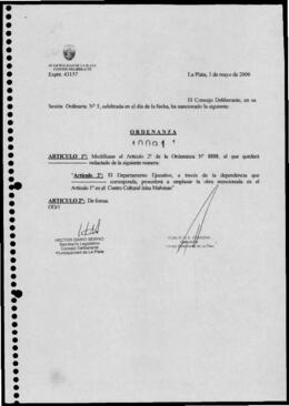 Ordenanza nº 10091 de 2006
