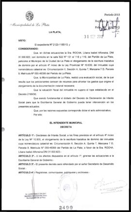 Decreto n° 2490 de 2013, Bruera, Oscar Pablo