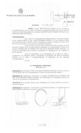 Decreto nº 556 de 2021, GARRO, Julio cesar