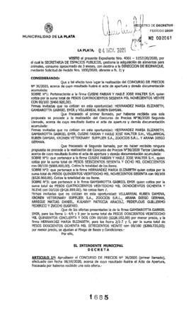 Decreto nº 1685 de 2020, GARRO, Julio cesar