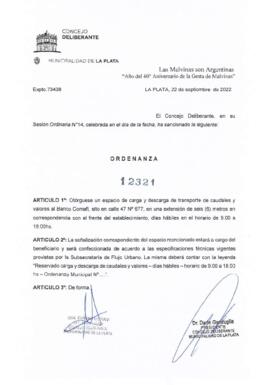 Ordenanza nº 12321 de 2022
