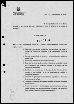 Ordenanza n° 10467 de 2008