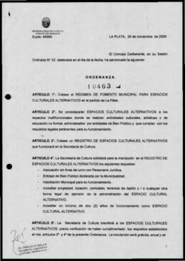 Ordenanza n° 10463 de 2008
