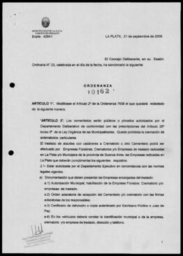 Ordenanza n° 10162 de 2006