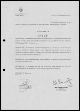 Ordenanza n° 10559 de 2009