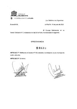 Ordenanza nº 11939 de 2020